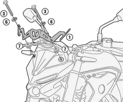 Immagine prodotto di Supporto per parabrezza Yamaha MT-03 2020 Kappa 4128SK di alta qualità