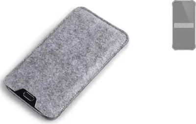 Produktbild von K-S-Trade Filz Handyhülle kompatibel mit Oukitel WP27 Schutzhülle Filztasche Filz Tasche Case Sleeve Handy Hülle Filzhülle grau