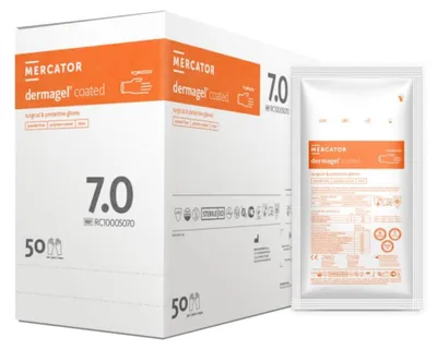 Produktbild von Chirurgische Handschuhe Mercator Dermagel Coated Latex Steril Größe 7 50 Paar