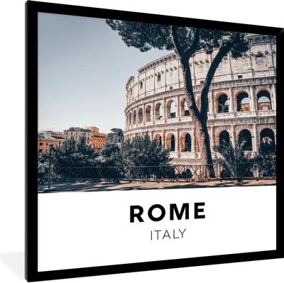 Produktbild von MuchoWow® Gerahmtes Poster Rom - Italien - Kolosseum 40x40 cm - Poster mit Schwarzem Bilderrahmen Wandposter Rahmen Foto Bilder - Mit Rahmen - Wanddekoration Schlafzimmer