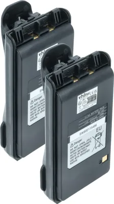 Produktbild von vhbw 2x Akku kompatibel mit Icom IC-F3002, IC-F3001, IC-4101, IC-F3003, IC-3101 Funkgerät, Walkie Talkie (2200 mAh, 7,4 V, Li-Ion) + Gürtelclip