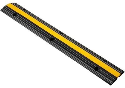 Productafbeelding van Kabelbeschermmat, thermoplastisch rubber, 102 x 15,5 x 3 cm, geschikt voor buitengebruik, draagvermogen voor voertuigen, zichtbaarheidseigenschappen door gele kleur