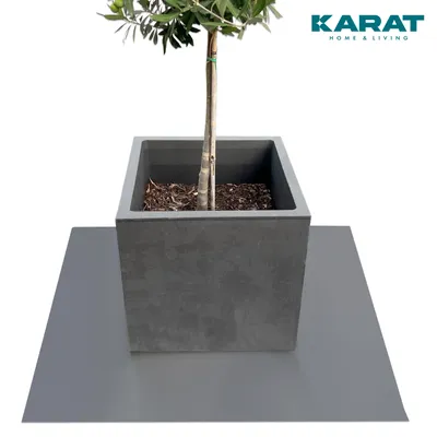 Produktbild von Untersetzer für Blumentöpfe mit abgeschrägter Kante Majesty Dunkelgrau Eckig 90 x 90 cm