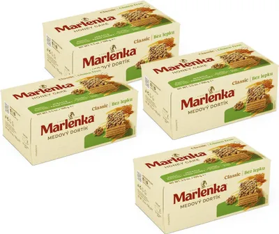 Productafbeelding van Aanbieding: 3+1. Glutenvrije honingtaartjes MARLENKA® met walnoten, 4 x 100 gram