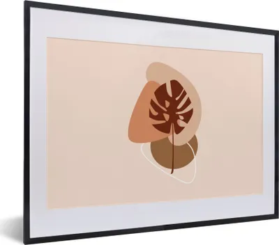 Produktbild von MuchoWow® Gerahmtes Poster Sommer - Monstera - Abstrakt 40x30 cm - Poster mit Schwarzem Bilderrahmen Wandposter Rahmen Foto Bilder - Bilderrahmen - Poster im Rahmen