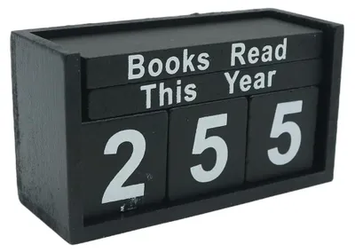 Hölzerner Buchzähler, bis 999 Bücher, 10,5 x 6 cm, Schwarz