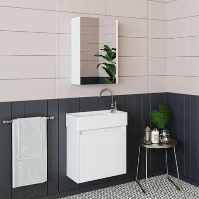 Obrázek produktu pro Roomart MINI-50 – 3dílná koupelnová sestava, šířka 49 cm, bílá