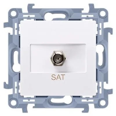 Image de Prise d'antenne type F (module) blanc Simon 10