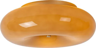 Produktbild von Deckenlampe Metall Glas D: 30 cm in Messing Taupe G9 3-flammig rund Retro Deckenleuchte