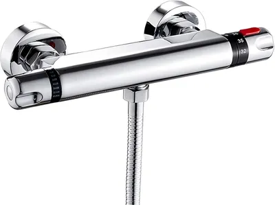 Produktbild von Thermostatische Duscharmatur, 38°C Sicherheitssperre, Messing-Chrom, G 1/2, für Badezimmer