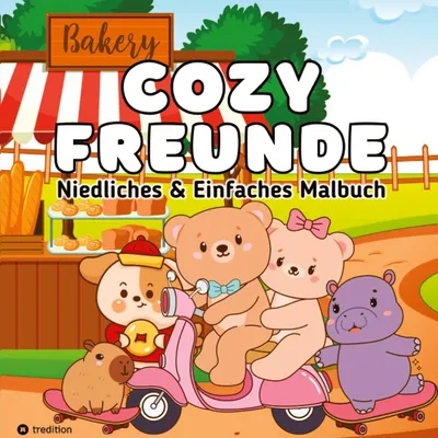 Produktbild von Cozy Malbuch Cozy Freunde - Süße Tiere Malbuch für Erwachsene