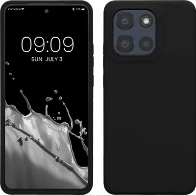 Produktbild von kwmobile Handyhülle für Motorola Moto G86 Power 5G Hülle - Case Silikon - Kabelloses Laden - Schutzhülle Cover in Schwarz