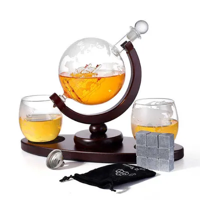 Obrázek produktu pro Dárková sada pro sklenice na whisky, karafa 850ML s chladicími kameny
