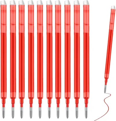 Productafbeelding van 0,7 mm pennen reservevullingen - Set van 10 - Rollercartridges - Frictiepennen - GeÃ1/4pgradede navullingen - Drukgelpen