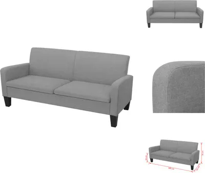 Obrázek produktu pro třímístná pohovka vidaXL 180 x 65 x76 cm světle šedá - Pohovky