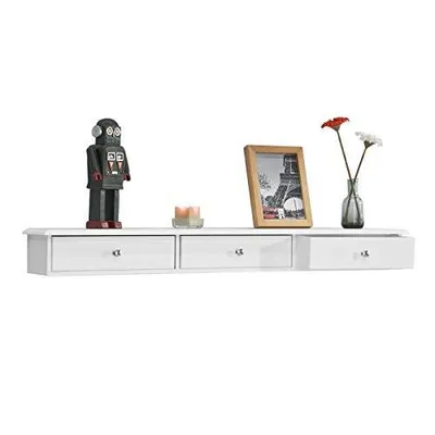 Productafbeelding van Famanu wandplank met 3 lades - wit
