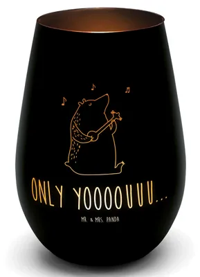 Produktbild von Mr. & Mrs. Panda Laterne Bär Gitarre - Schwarz - Geschenk, Windlicht Glas, Teddy, Kerzenhalter, teelichtglas, Gartenlicht