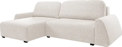 Produktbild von DomoHome Moderner Ecksofa ALMI mit Schlaffunktion, Bettkasten, Wellenfedern Komfortable Sitzpolsterung Elegantes Design Linke Seite 160x275 cm Beige
