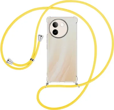 Produktbild von Handykette Backcover-Schutzhülle mit Band (Metall silberfarben) für vivo V30e 5G - gelb