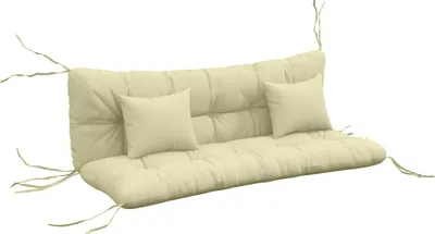 Produktbild von Outsunny 4er-Set Sitzkissen, 150x50 cm wasserabweisend Stuhlkissen Cremeweiß