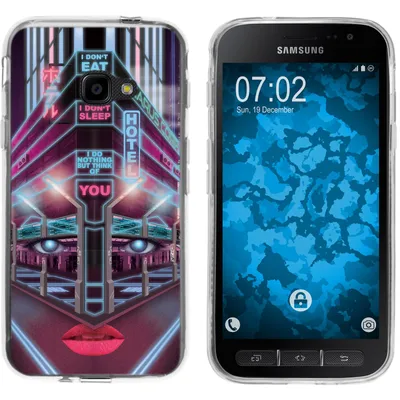 Produktbild von PhoneNatic Case kompatibel mit Samsung Galaxy Xcover 4 / 4s Silikon-Hülle Retro Wave Cyberpunk.02 M5