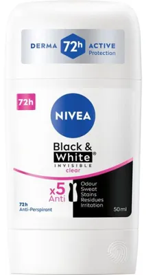 Obrázek produktu pro Tuhý antiperspirant Invisible For Black & White Clear 50 ml