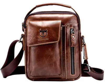 Image de Sac bandoulière en cuir pour hommes, style vintage