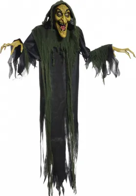 Produktbild von Sprechende Hexe Halloween Figur mit Sound & Lichteffekt 180cm