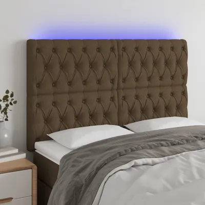 Produktbild von BEI CLORIS LED Kopfteil Dunkelbraun 144x7x118/128 cm Stoff,18,7 Kg