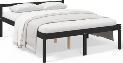 Obrázok produktu pre vidaXL Posteľ pre seniorov čierna 150x200 cm Borovicový masív