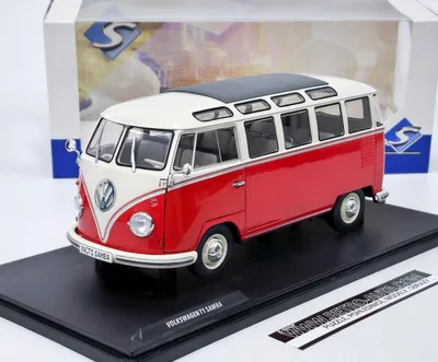 Image de Volkswagen T1 Volkswagen T1 Samba Bus (1962) Rouge/Blanc - SOLIDO 1:18