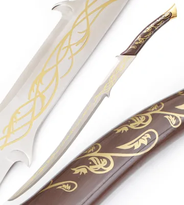 Produktbild von Der Herr der Ringe Schwert Arwen + Hadhafang Replikat mit Plakette