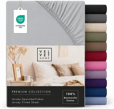 Obrázok produktu pre Napínacia plachta 160x200 cm, 100% bavlna, svetlosivá, elastická, do spálne