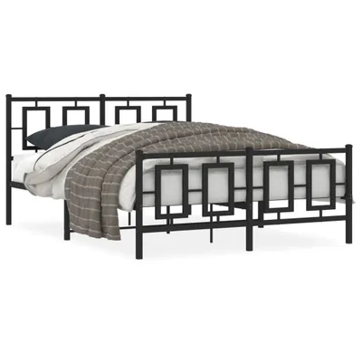 Obrázok produktu pre vidaXL Posteľný rošt s čelom a nohami kovový čierny 135x190 cm