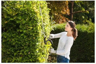 Image de Taille-haies électrique RYOBI RHT5655RS, 550 W, Lames 55 cm, Écartement 26 mm, Poignée Arrière Rotative, Fonction Scie