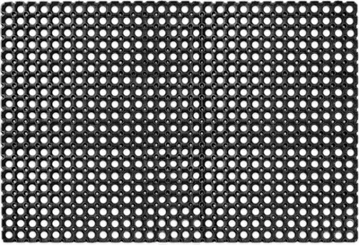 Produktbild von Fußmatte Türvorleger Schmurzfangmatte aus GUMMI 80x120cm Gelocht Schwarz Robust Wasserabweisend