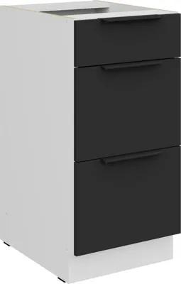 Produktbild von Küchenschrank mit Schubladen LUNARA – Breite 40 cm, schwarz/weiß