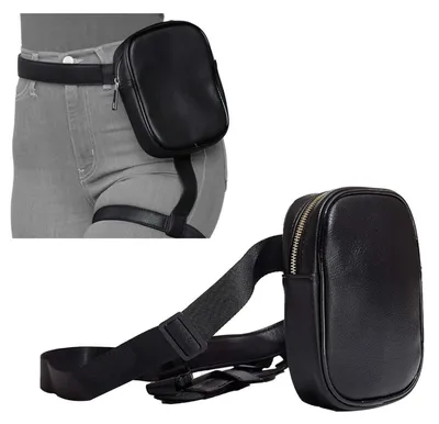 Immagine prodotto di Borsa da cintura in ecopelle per motocicletta, da donna, sportiva, impermeabile, nera, piccola