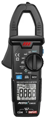 Zdjęcie produktu dla Miernik cęgowy, pomiar rzeczywistej wartości skutecznej, podświetlany wyświetlacz LCD, CM83D prąd stały i przemienny