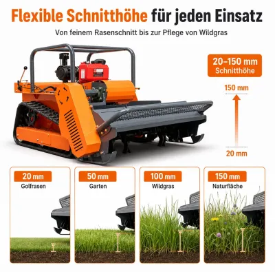 Zdjęcie produktu dla Rozdrabniacz do zieleni – Samobieżny rozdrabniacz napędzany silnikiem diesla, sterowany zdalnie – moc 12 KM – silnik bezszczotkowy – szerokość robocza 120 cm – prędkość 6 km/h – do trawy i krzewów