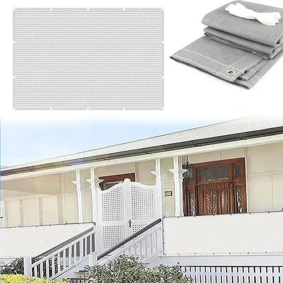 Image de Rideau de protection d'extérieur pour balcon - Polyester - 70 x 360 cm - Blanc