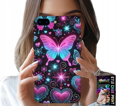 Obrázok produktu pre Puzdro Na Iphone ( 7 Plus ) - Farebné Puzdro S Motýlími Srdiečkami
