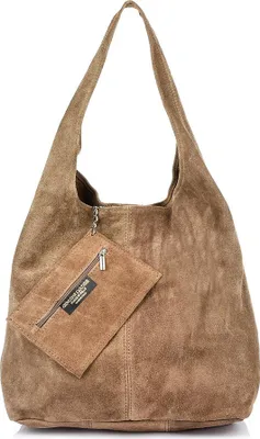Produktbild von Große Damen Wildleder Shopper Tasche Taupe
