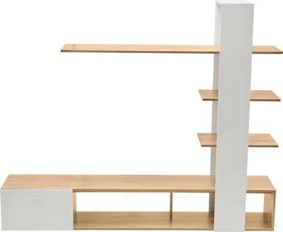 Produktbild von TV Wohnwand Set,Wandschrank,TV-Schrank, Wohnzimmermöbel-Set 180 x 33,5 x 151,5 cm,modernes Eichenweiß TV Board,Lowboard