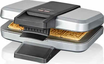 Produktbild von Cloer 6119 Spekulatius-Waffeleisen, für 4 Kekse, Spekulatius je 6 x 11 cm, Plätzchen für Weihnachten, 600 W, Kontrolllampe, Platzsparende