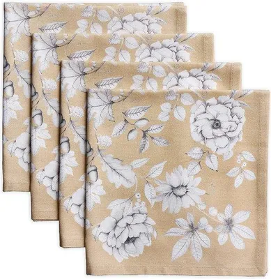 Produktbild von Set aus 4 Baumwollservietten, weich und bequem, ideal für Familienessen | Hochzeiten | Cocktails | Küche | zu Hause | Thanksgiving/Weihnachten (45 cm x 45 cm)