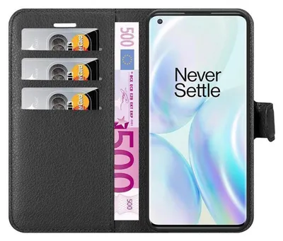 Produktbild von Cadorabo Hülle für OnePlus 8 PRO Schutz Hülle in Schwarz Handyhülle Etui Case Cover Magnetverschluss