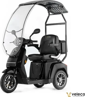 Immagine prodotto di Veleco Turris - con tettuccio - scooter a 3 ruote - luci full LED - display ad alto contrasto - sistema di allarme (nero)