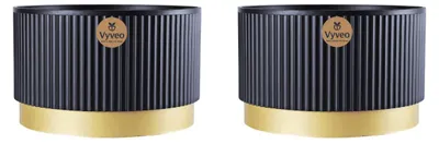 Produktbild von Vyveo - Blumentopf Aro - 2er-Set - Schwarz - 35x22