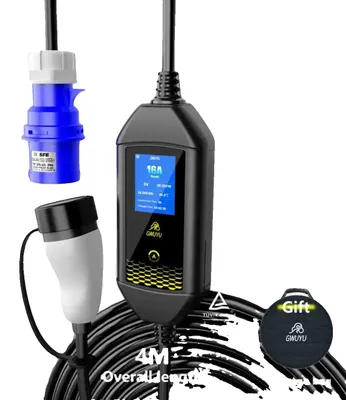 Image de Chargeur pour véhicules électriques, compatible avec le type 2, design portable, 7 kW, 4 m, M62